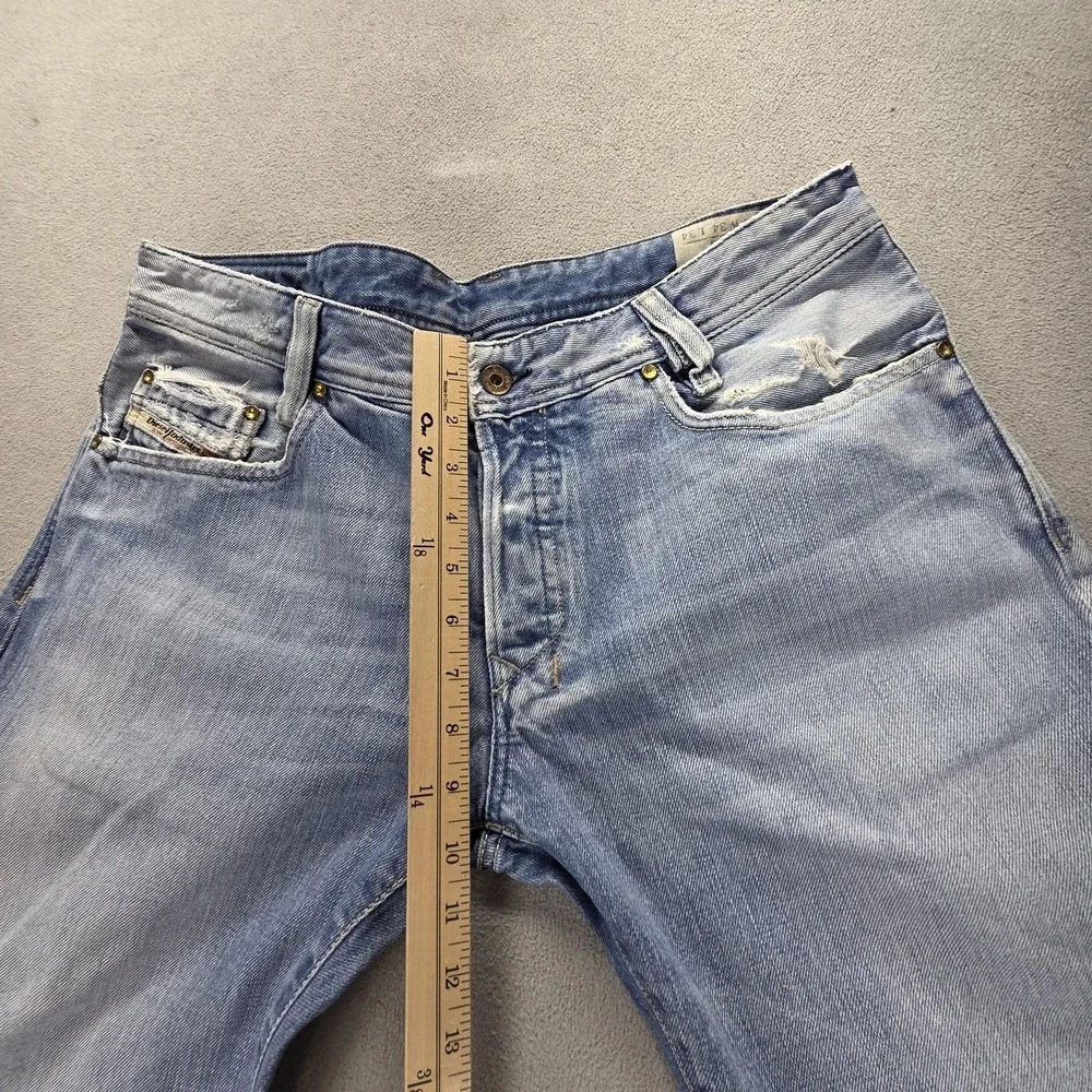 Diesel Jeans Mens 34x34 Blue Kajo Relaxed Straight Button Fly Made Italy 0071J